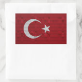 Vlag van Turkije met koolstofvezel effect Rechthoekige Sticker (Tas)
