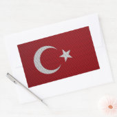 Vlag van Turkije met koolstofvezel effect Rechthoekige Sticker (Envelop)