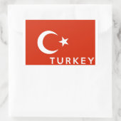 vlag van turkije - naam rechthoekige sticker (Tas)