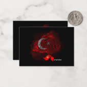 Vlag van Turkije Notitiekaartje (Voorkant / Achterkant in situ)