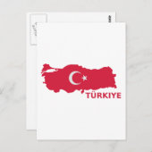 vlag van Turkije op de kaart Türkiye (Voorkant / Achterkant)