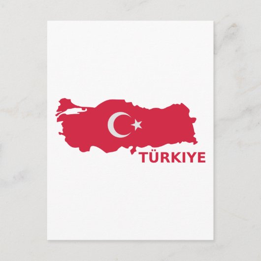 vlag van Turkije op de kaart Türkiye (Voorkant)