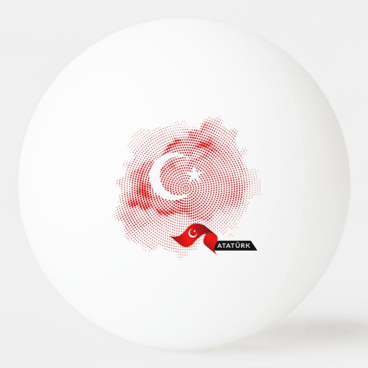 Vlag van Turkije Pingpongbal (Voorkant)