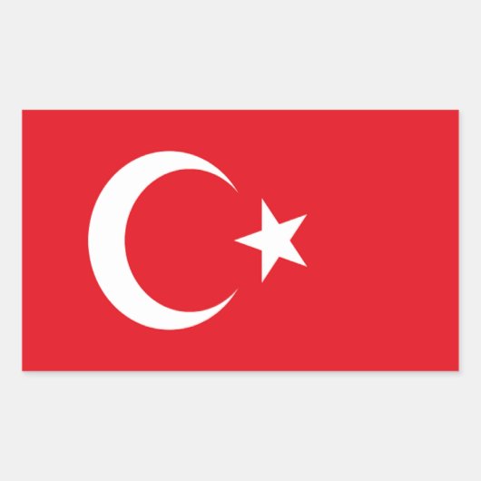 Vlag van Turkije Rechthoekige Sticker (Voorkant)