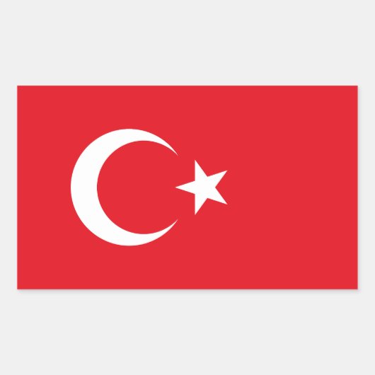 Vlag van Turkije Rechthoekige Sticker (Voorkant)