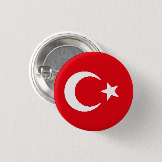 Vlag van Turkije Ronde Button 3,2 Cm (Voorkant /achterkant)
