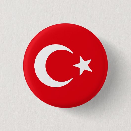 Vlag van Turkije Ronde Button 3,2 Cm (Voorkant)