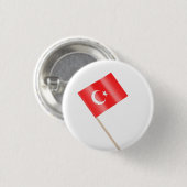 Vlag van Turkije Ronde Button 3,2 Cm (Voorkant /achterkant)
