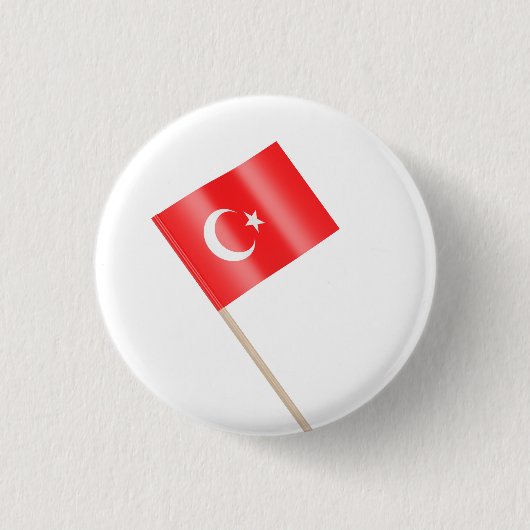 Vlag van Turkije Ronde Button 3,2 Cm (Voorkant)