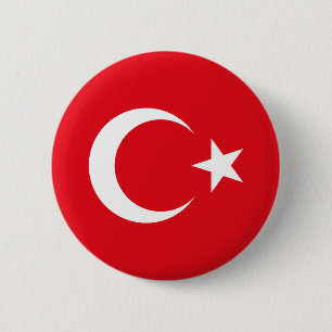 Vlag van Turkije Ronde Button 5,7 Cm