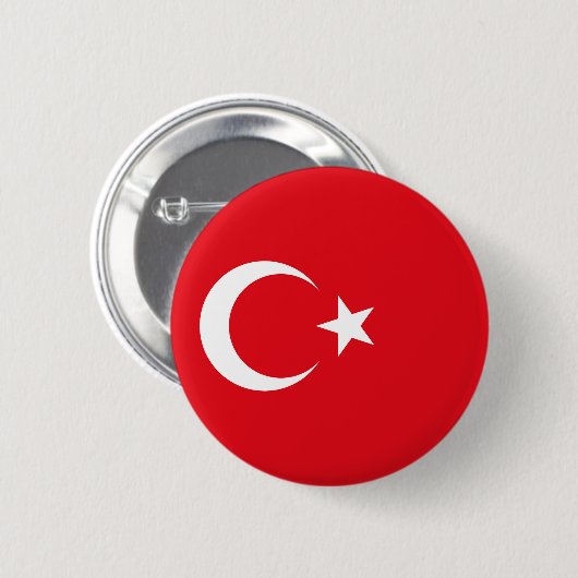 Vlag van Turkije Ronde Button 5,7 Cm (Voorkant /achterkant)