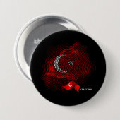 Vlag van Turkije Ronde Button 7,6 Cm (Voorkant /achterkant)