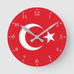 Vlag van Turkije Ronde Klok
