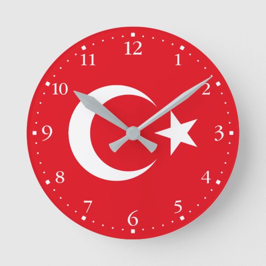 Vlag van Turkije Ronde Klok (Voorkant)