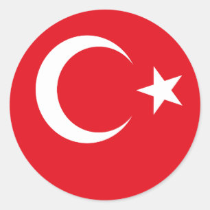 Vlag van Turkije Ronde Sticker