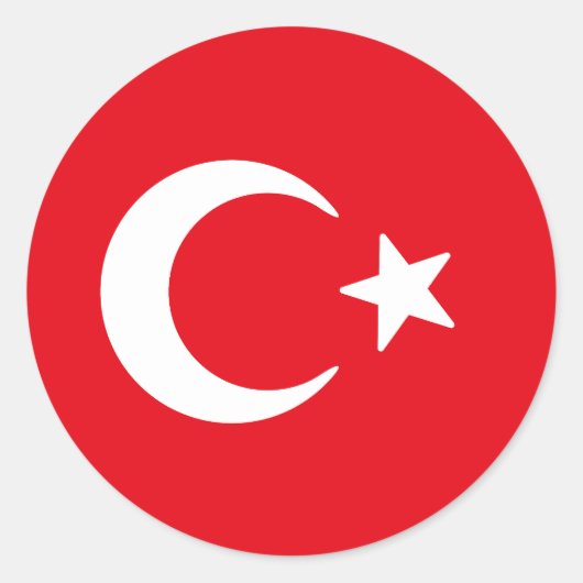 Vlag van Turkije Ronde Sticker (Voorkant)