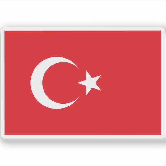 Vlag van Turkije Sticker (Voorkant)