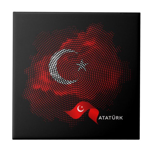 Vlag van Turkije Tegeltje (Voorkant)