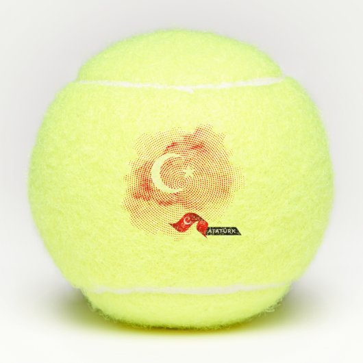 Vlag van Turkije Tennisballen (Voorkant)