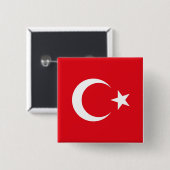 Vlag van Turkije Vierkante Button 5,1 Cm (Voorkant /achterkant)
