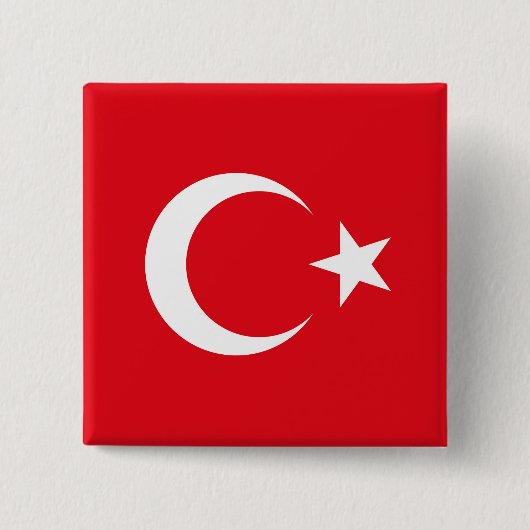Vlag van Turkije Vierkante Button 5,1 Cm (Voorkant)