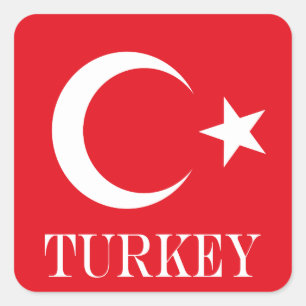 Vlag van Turkije Vierkante Sticker
