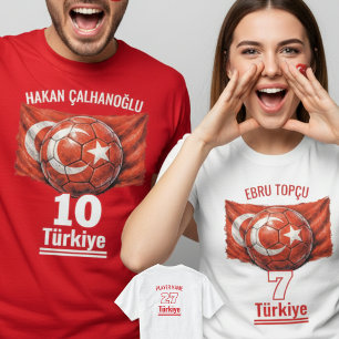 Vlag van Turkije Voetbal Nationaal Erfgoed Voetbal T-shirt