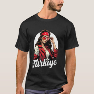 Vlag van Turkije Vrouw Zonnebril Meisje Turkiye & T-shirt