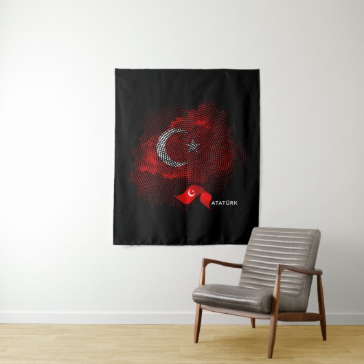 Vlag van Turkije Wandkleed (In situ)