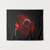 Vlag van Turkije Wandkleed (Voorkant (horizontaal))