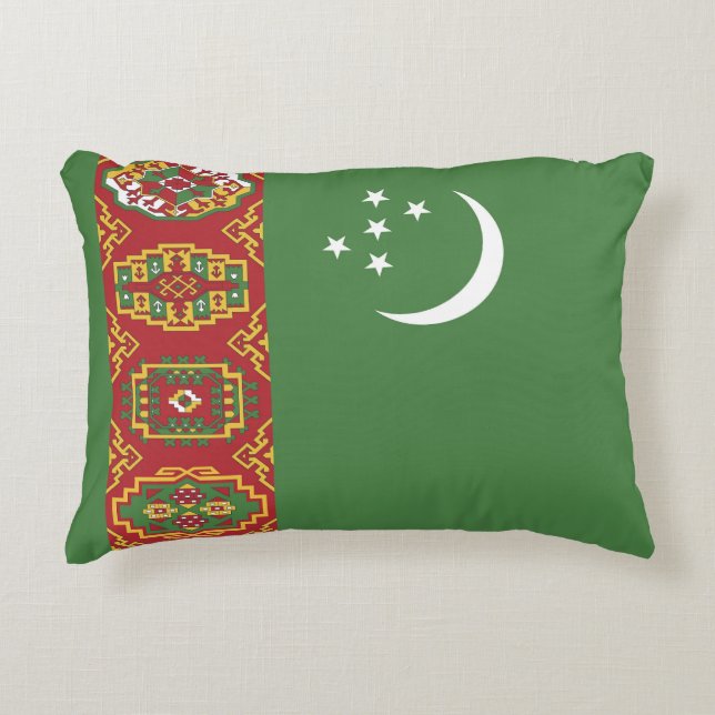 Vlag van Turkmenistan Accent Kussen (Voorkant)