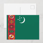 Vlag van Turkmenistan Briefkaart (Voorkant / Achterkant)