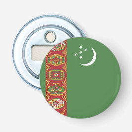 Vlag van Turkmenistan Button Flesopener