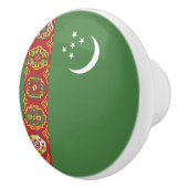 Vlag van Turkmenistan Keramische Knop (Rechts)