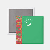 Vlag van Turkmenistan Magneet (Voorkant / Achterkant)