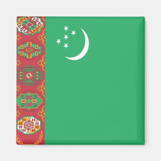 Vlag van Turkmenistan Magneet (Voorkant)