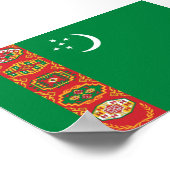 Vlag van Turkmenistan Poster (Hoek)