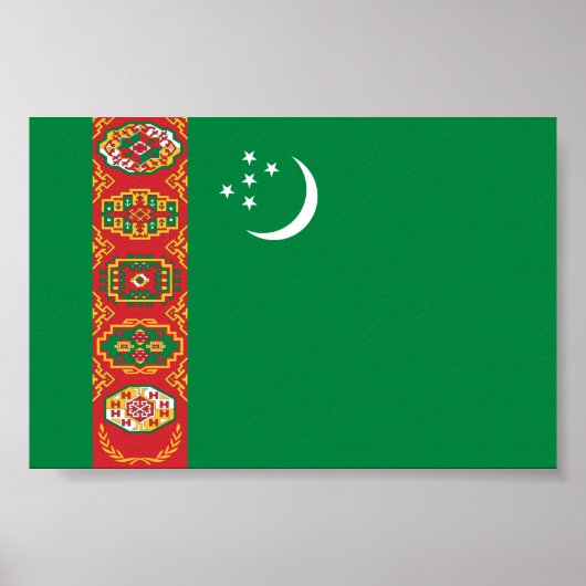 Vlag van Turkmenistan Poster (Voorkant)
