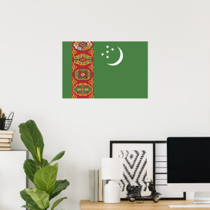 Vlag van Turkmenistan Poster