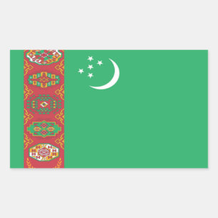 Vlag van Turkmenistan Rechthoekige Sticker