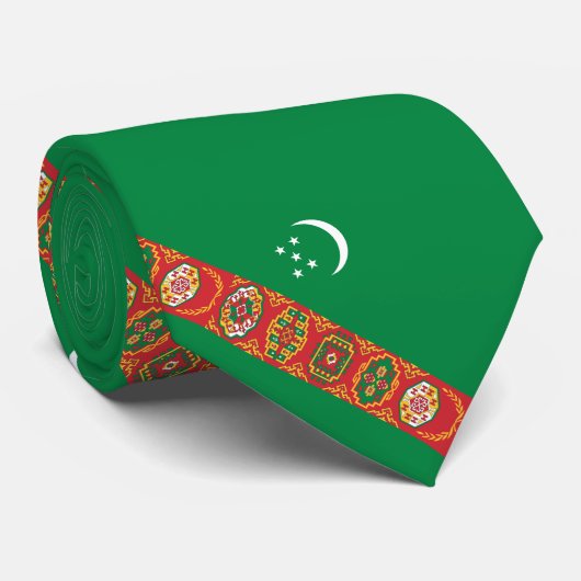 Vlag van Turkmenistan Stropdas (Opgerold)