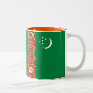 Vlag van Turkmenistan Tweekleurige Koffiemok
