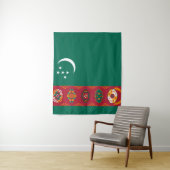 Vlag van Turkmenistan Wandkleed (In situ)