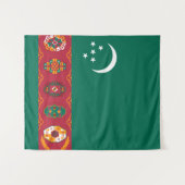 Vlag van Turkmenistan Wandkleed (Voorkant (horizontaal))