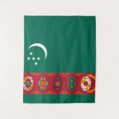 Vlag van Turkmenistan Wandkleed (Voorkant)