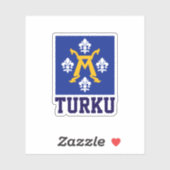 Vlag van Turku, Finland Sticker (Vel)