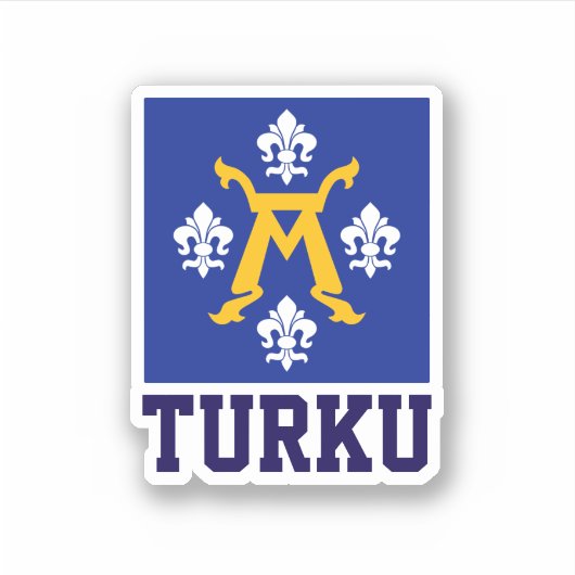 Vlag van Turku, Finland Sticker (Voorkant)