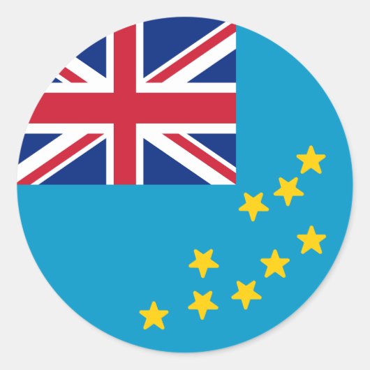 Vlag van Tuvalu Ronde Sticker (Voorkant)