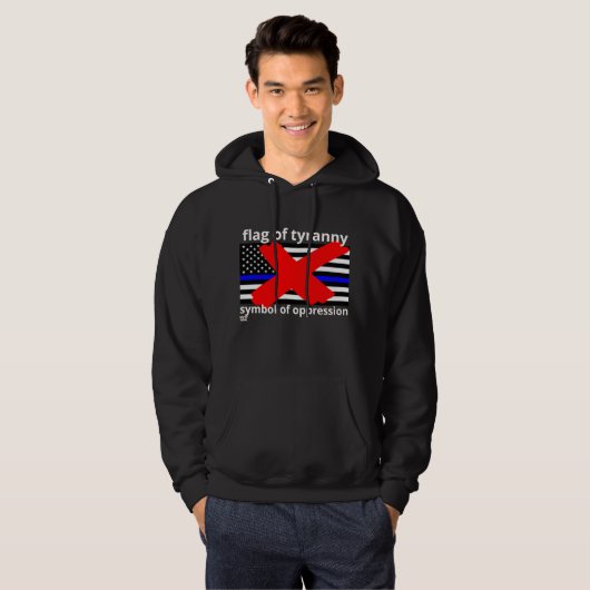 VLAG VAN TYRANNY blauwe lijn vlag vlag politie vla Hoodie (Voorkant volledig)
