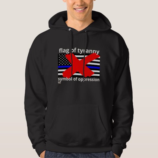 VLAG VAN TYRANNY blauwe lijn vlag vlag politie vla Hoodie (Voorkant)